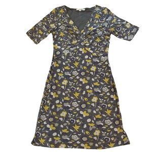 Boden Gray Floral Dress - women’s size 8 US / 12 UK